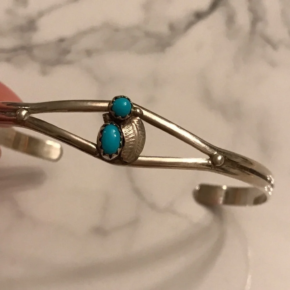 Vintage Turquoise Sterling Cuff Bracelet